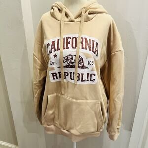 Mainfini Men’s California Bear Sweatshirt Tan Size Medium NWT